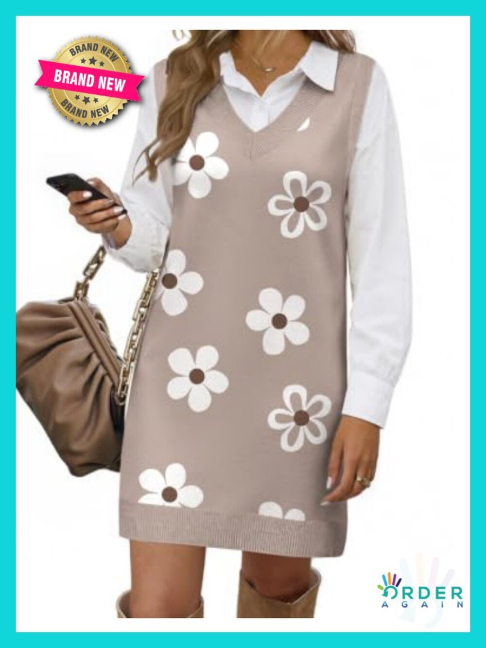 Women's Knit Sweater Dress Vest Sleeveless V-Neck